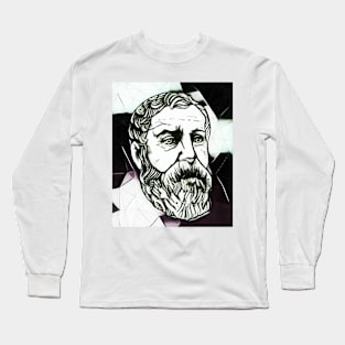 Hero of Alexandria Black and White Portrait | Hero of Alexandria Artwork 4 Long Sleeve T-Shirt